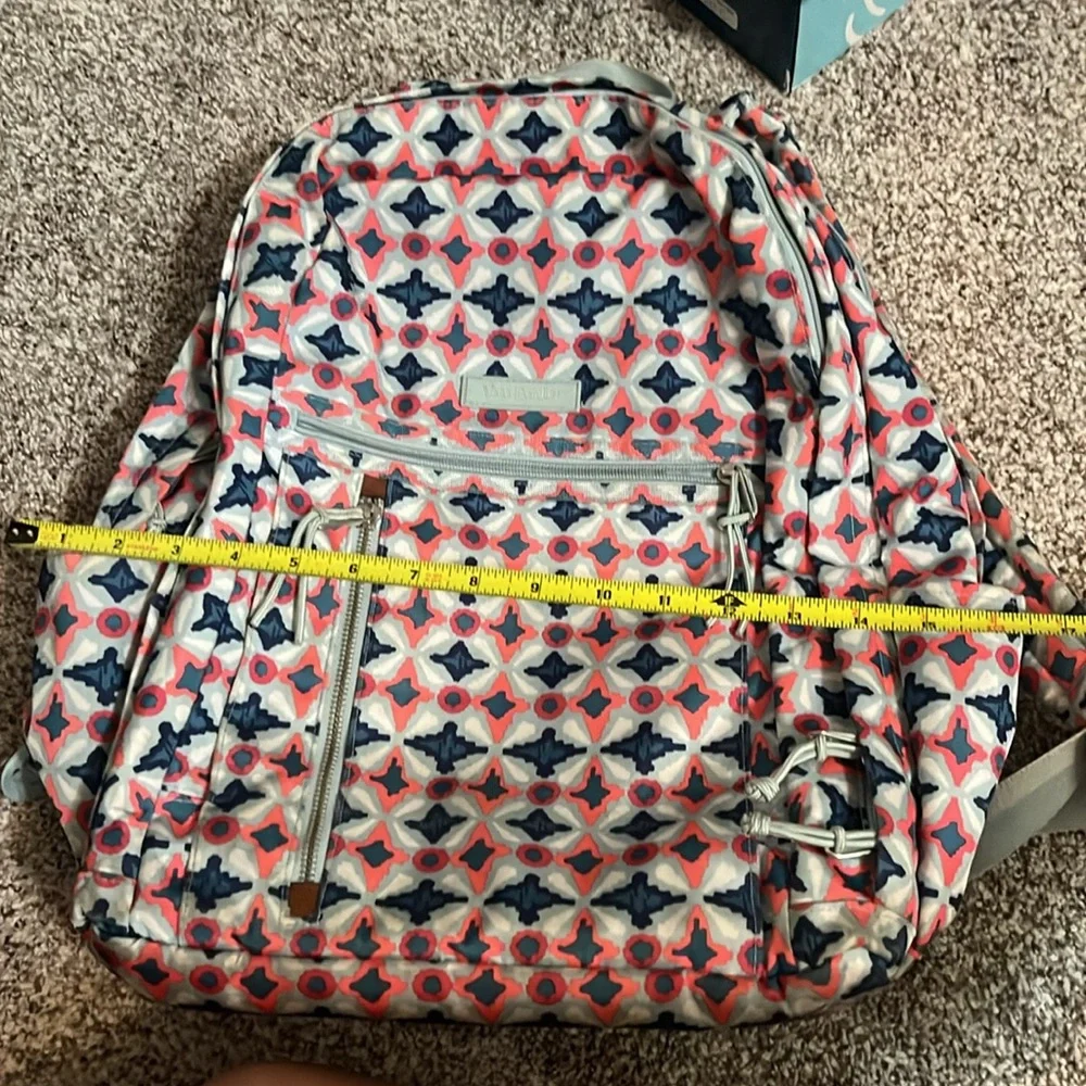 Vera Bradley Lighten Up Study Hall Water Geo Backpack Bag School Weekend Travel